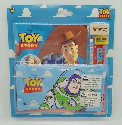 Disney Toy Story School Supply Pack Pencil Case Eraser Sharpener Etc. 1995 -MIP!