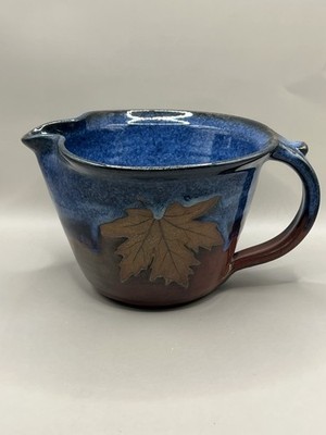 Robert Alewine Studio Art Pottery Batter Bowl Maple Leaf Tennessee Pottery 2007