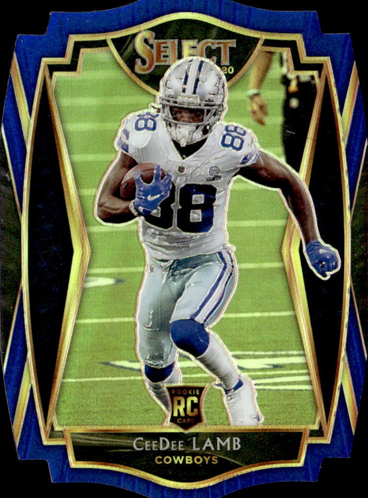 2020 Panini Select #157 CeeDee Lamb Blue Prizm Die Cut Rookie E1