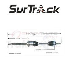 SurTrack CV Axle Shaft for 1993-1996 Infiniti G20 2.0L L4 - Constant wm
