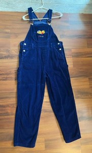 Vintage Disney Overalls Teen Y Dark Blue Corduroy Winnie The Pooh Carpenters Y2K
