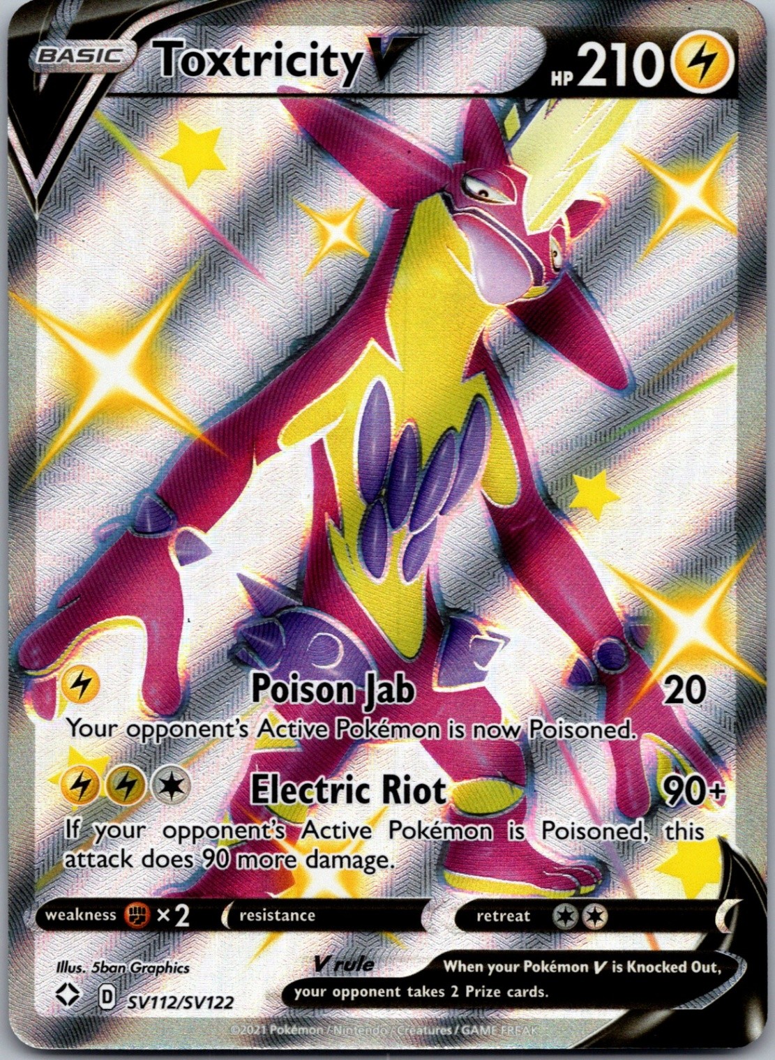 Toxtricity V Shiny Holo Rare Shining Fates: Shiny Vault SV112/SV122 NM