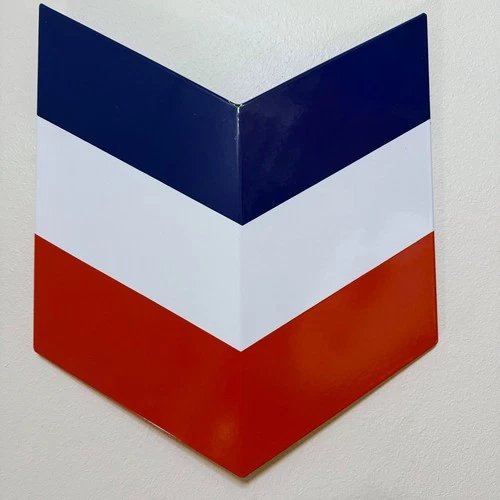 Vintage Chevron Porcelain Enamel Gas Pump Sign 17x15 Very Nice