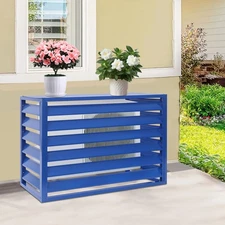 Rectangular Air Conditioner Fence for Outside Unit Privacy AC Fence Cover Blue