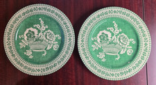 Pierre Frey Paris "Paniers Fleuris" Green Plate, Roughly 10.5"