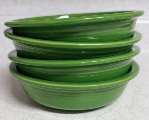 Fiestaware Homer Laughlin Shamrock Green Cereal Soup Bowls (4) 7" Retired