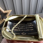 Vintage 1961 Golden Kardeen Kan Ashtray Paperweight Stamp Box Etc Sardine Can — photo 6