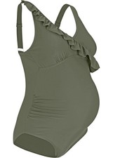 Umstandsbadeanzug Gr. 44 Oliv Badeanzug Bademode Schwimm-Anzug Einteiler Neu*