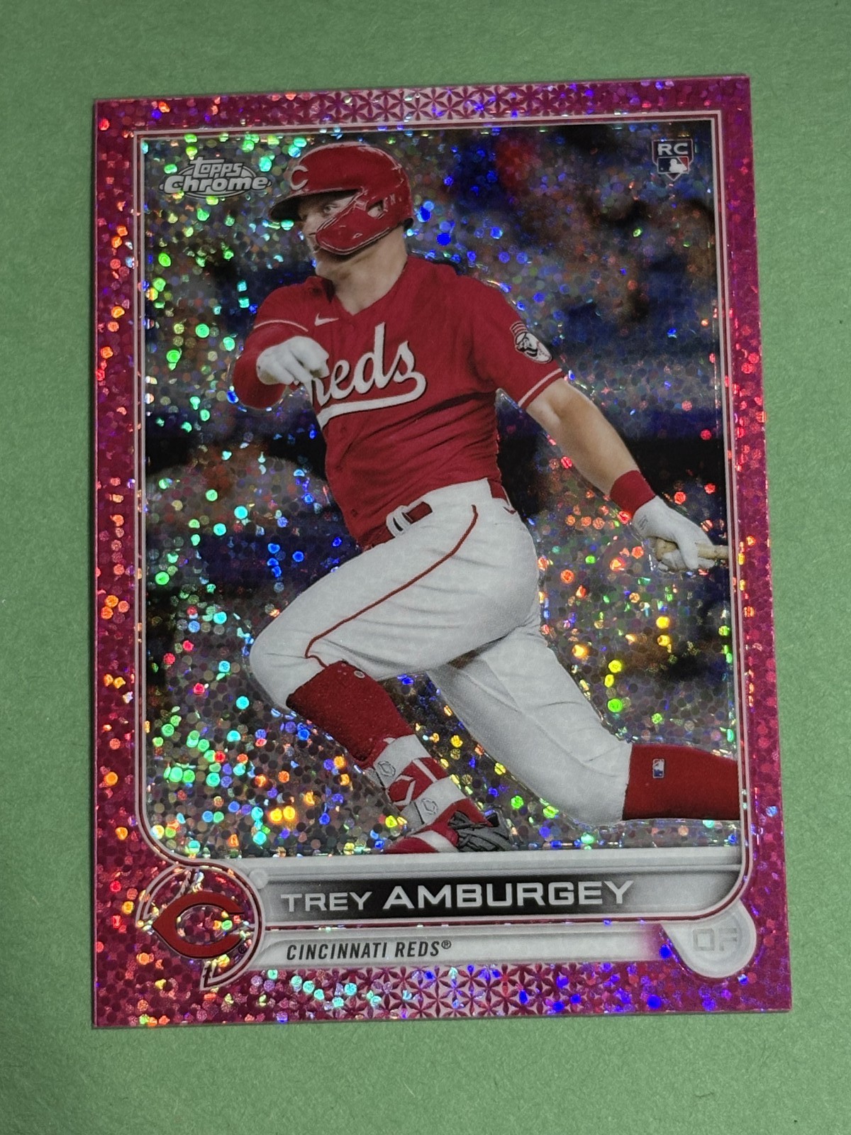Trey Amburgey 2022 Topps Chrome Magenta Speckle Refractor #/350 Reds #61 R1076