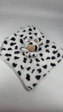 Carter's Baby Security Blanket Lovey Cow Plush Stuffed Animal White Black