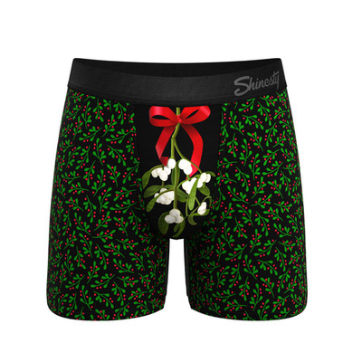 The Kiss Me There Mistletoe Ball Hammock  Pouch Underwear | Festive Holiday Boxe