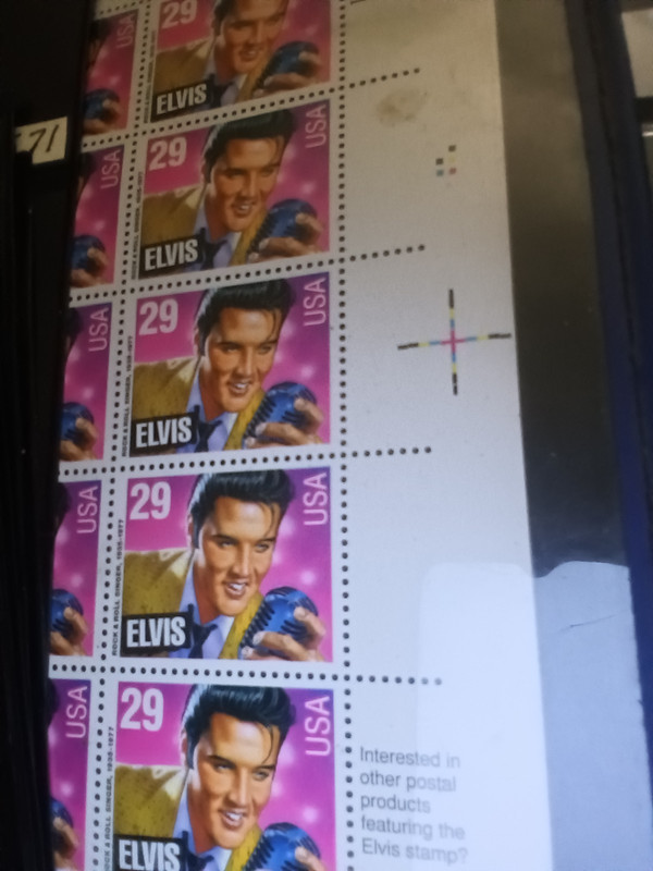 Elvis Presley USA 29 Cent Postage Stamp Sheet Segment MNH Multicolor Music