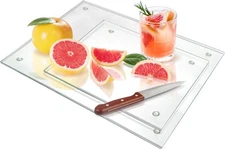 Seelenruhe 2PC Tempered Glass Cutting Boards Non-Slip Heat-Resistant