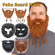 1PC Realistic Fake Beard Funny Fake Mustache Viking Braided Beard Party Dress Up