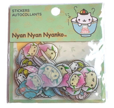 Nyan Nyan Nyanko Die Cut Stickers Chinese Restaurant San-x 2024 GS4030 CAT green