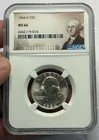 1964 D Washington Silver Quarter NGC MS66