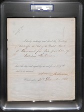 Andrew Johnson Signed 8x10 Presidential Letter – PSA/DNA Encapsulated 199538