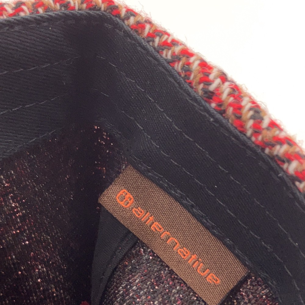 Alternative wool blend red black pattern knit bas… - image 5