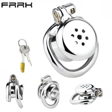 FRRK  Flat Chastity Cage Inverted Metal Lock  Device Negative For Man 45 mm