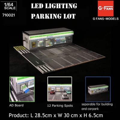 G-FANS 1:64 Diorama Family Mart Store and parking lot w/LED Model  UK STOCK