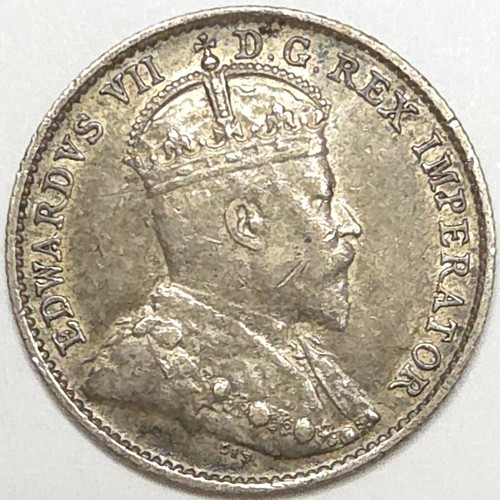 1909 Canada Silver 5 Cents Holly Leaves - VF/XF Slider (Lot#1)