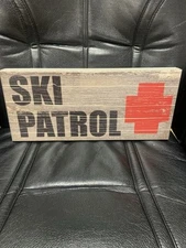 SKI PATROL COMPOSITE WOOD SIGN, WALL HANGING BY QUILL TO PAPER BY SIXTREES 23.5"