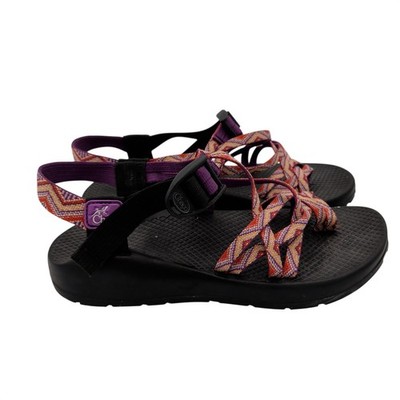 Chaco Z2 Classic Sandals Womens Black Purple Orange Chevron Vibram Made in USA