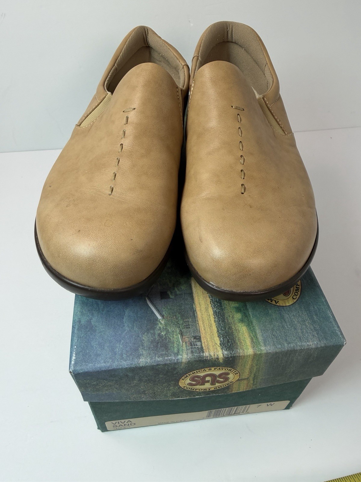 Womens SAS Viva Sand 7 W Shoes Slip On Tripad Comfort Made In USA