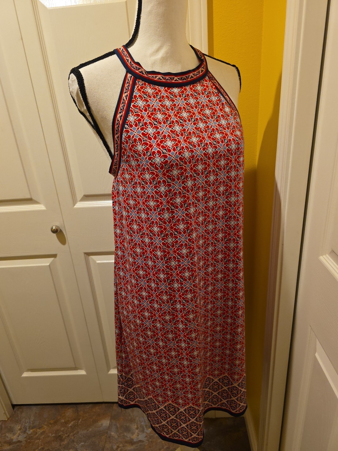 MAX STUDIO MULTICOLORED GEOMETRIC HALTER TOP DRES… - image 9