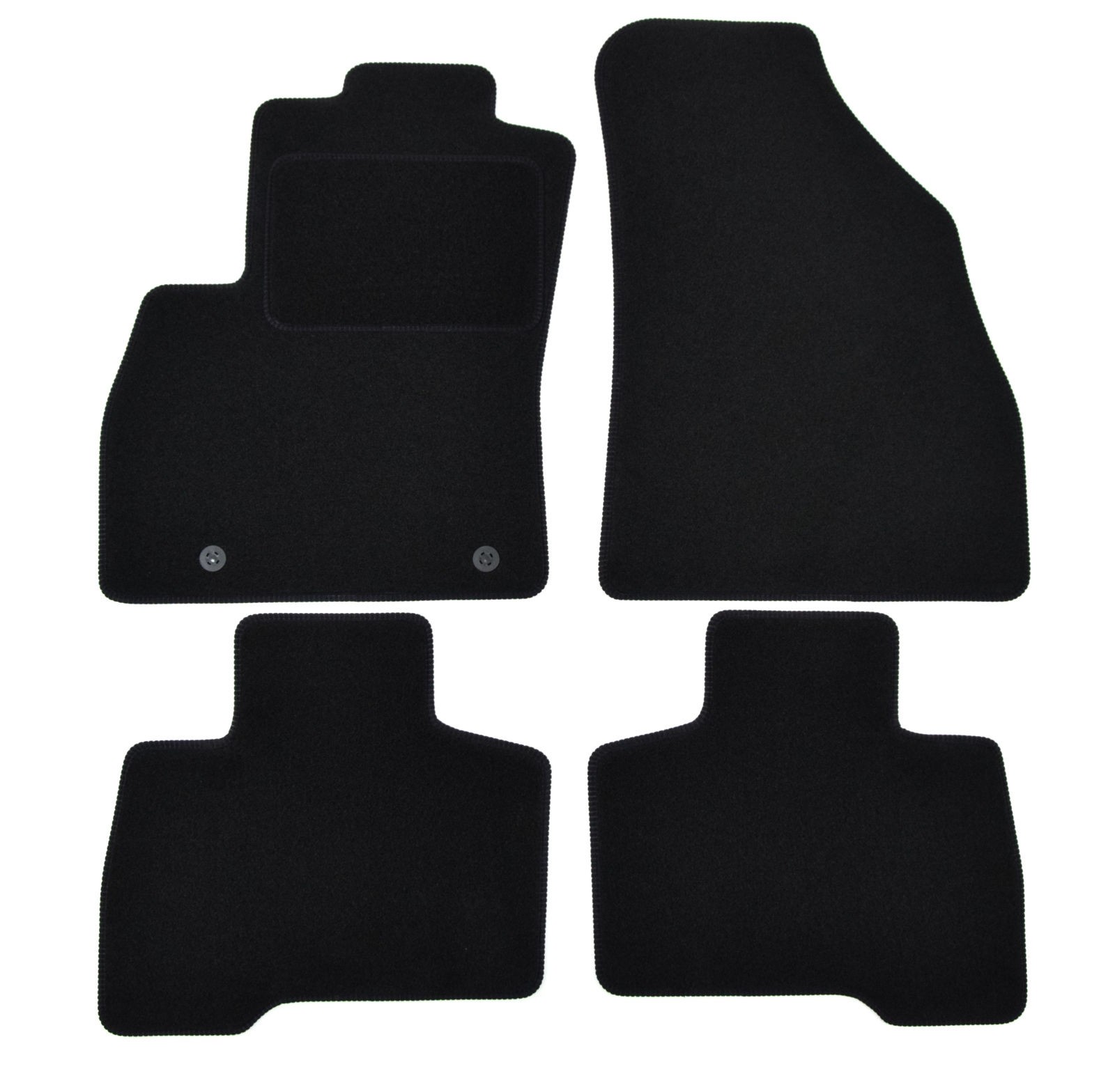 Tapis de sol en velours premium sur mesure pour Fiat Fiorino noir 5 places de 2007 à 2019