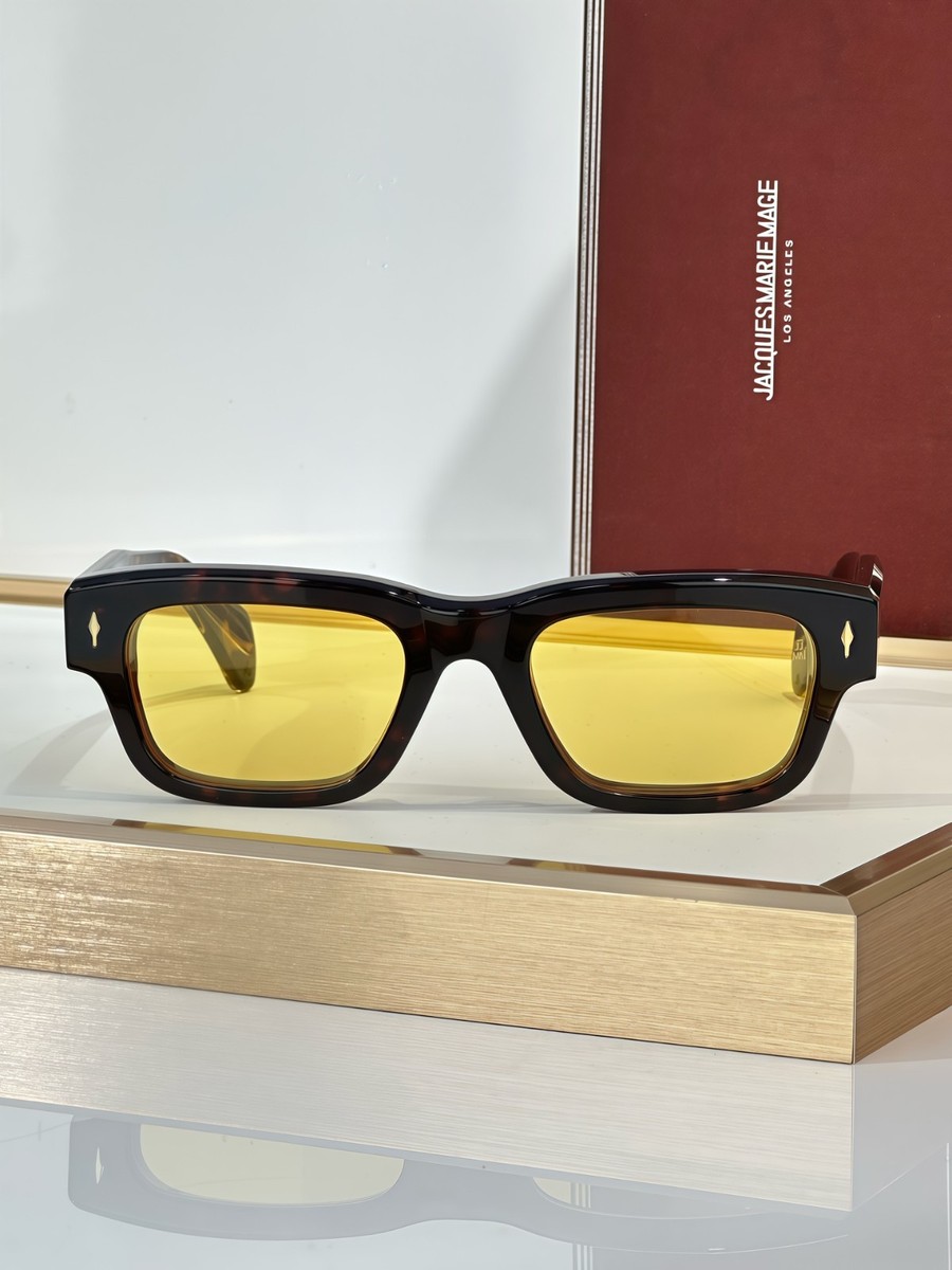 象（イエロー） JACQUES MARIE MAGE Unisex Havana/Yellow Sunglasses MODEL JEFF SIZE