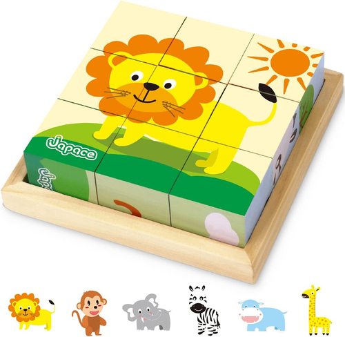Puzzle in Legno, Puzzle Con Animali 3D Cubo Di Legno Giocattolo Educativi Montes - Foto 12 di 12