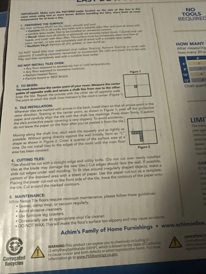 Paquete de 20 azulejos de vinilo de mármol Bianco pelar y pegar piso autoadhesivo para pisos Foto 3 de 4