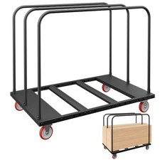Heavy-Duty Folding Table Cart, Industrial Table Dolly with 5" PU Swivel Caste...