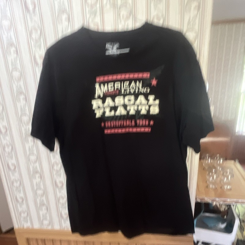 American Living Men's Black Graphic Logo Cotton Jersey Tee Crew Neck XL