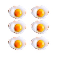 6 PCS Artificial Fried Egg Realistic Fake Food Props Model Home Decorations