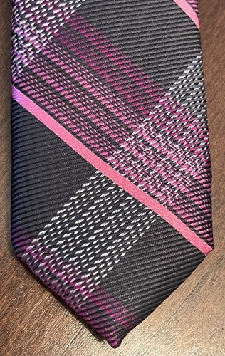 Apt. 9 Pink Black 100% Polyester Men’s Neck Tie Made In China - Picture 6 of 9