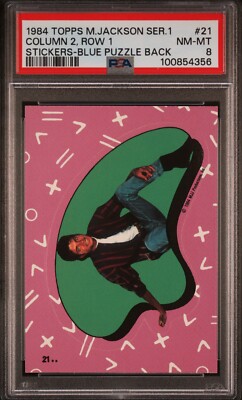 マイケル・ジャクソン 1984 TOPPS MICHAEL JACKSON SERIES 1 #21 TRADING CARD STICKER | PSA