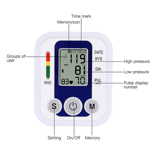 Digital Blood Pressure Automatic Monitor Upper Arm Cuff Blood Pressure Machine - Picture 14 of 15