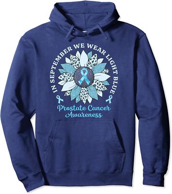 September We Wear Light Blue Sunflower Prostate Unisex Hooded Sweatshirt
