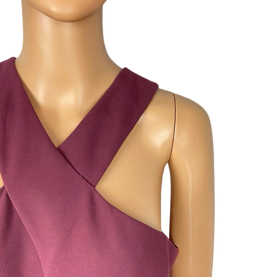 Elizabeth And James Burgundy Red Cut Out Open Back Halter Mini Dress Size 12 - Image 2 of 4