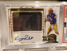 2022 Leaf Trinity Kenny Pickett Gold Foil Player Worn Psa 9