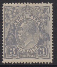 AUSTRALIA 1924 3d DULL-ULTRAMARINE KGV STAMP MH SG:79 WMK 5 (TYPE B)