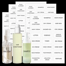 120 PCS Travel Toiletry Labels Waterproof,Clear Labels for Cosmetic Jars,Bath...