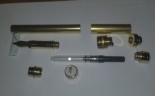 THE SCOTTISH PEN KIT 12K GOLD PLATED VARIOUS INLAY FOUNTAIN, ROLLERBALL, BIRO