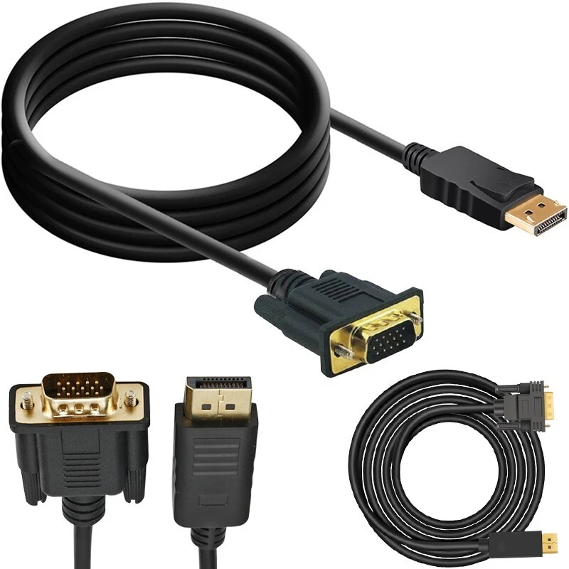 DisplayPort zu VGA Adapter 1080p 180cm DP Stecker auf VGA Konverter PC Retoo - Bild 3 von 4
