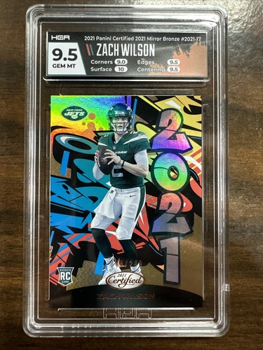 2021 Panini Certified Graffiti Bronze Zach Wilson Jets Rookie 049/249 HGA 9.5