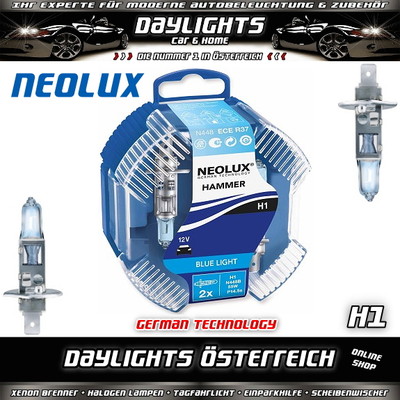 Neolux H1 Hammer Blue Light 55W P14,5s Halogen Lampe Duobox
