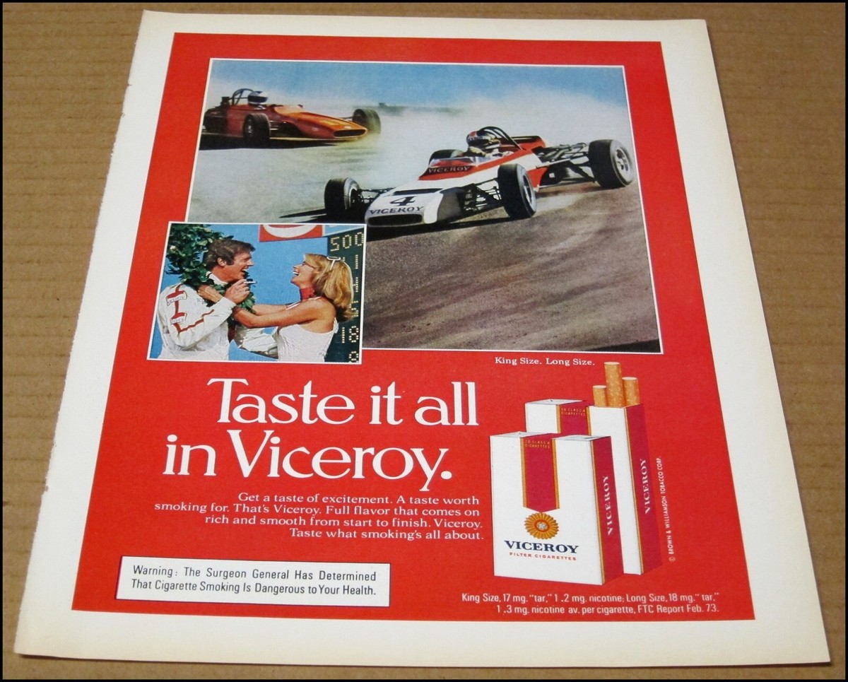 1973 Viceroy Cigarettes Print Ad Advertisement Vintage x 11