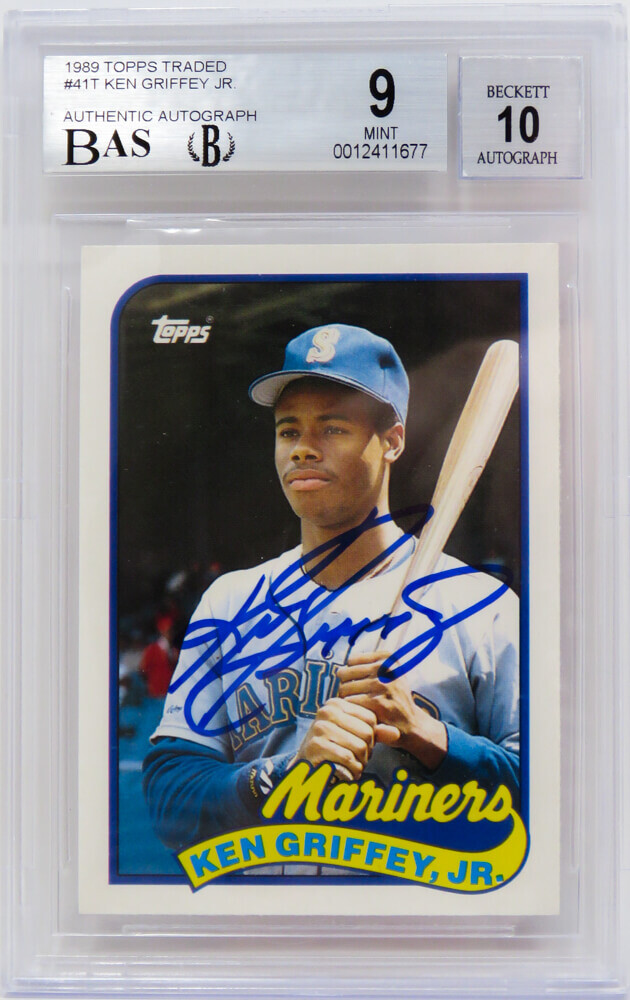 スポーツ選手 TOPPS DEFINITIVE Ken Griffey Jr Autographed Mariners 1989 Topps Traded Card